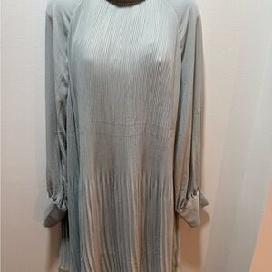 H&M Light Sage Green Long Sleeve Dress